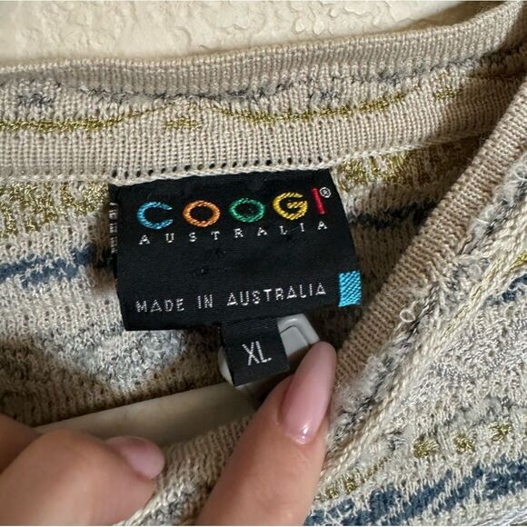 COOGI Australia 3D Knit‎ Sweater Size XL Lightweight Earthy Colors - Picture 4 of 8